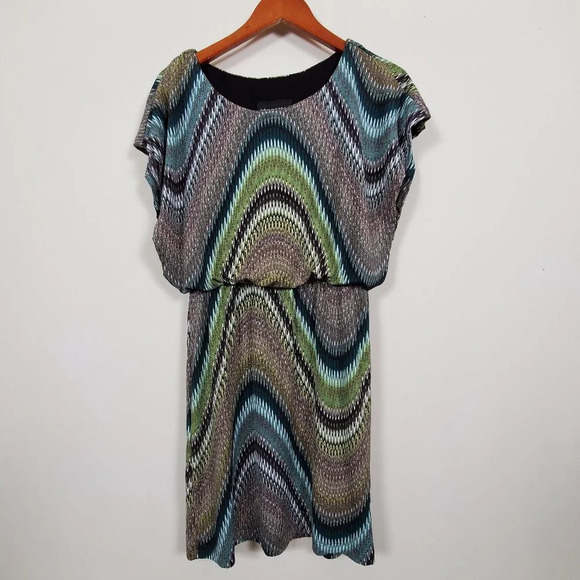 Connected Apparel Printed Dress Retro Multicolor Woman 6 - Picture 1 of 6